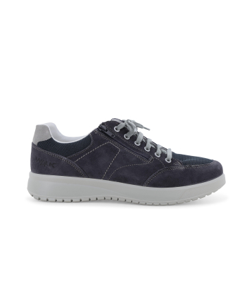 Sneakers uomo in camoscio e tessuto blu u15531z