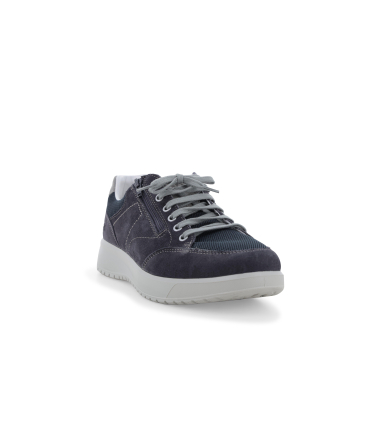 Sneakers uomo in camoscio e tessuto blu u15531z