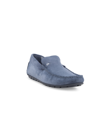Mocassino slip-on car shoe in camoscio blu avio u16017q