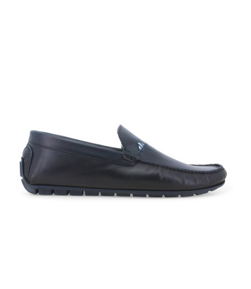 Mocassino drive uomo in pelle blu notte modello slip-on u16017q