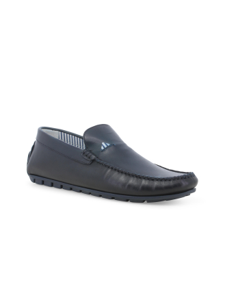 Mocassino drive uomo in pelle blu notte modello slip-on u16017q