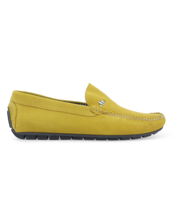 Mocassino car shoe in camoscio giallo ocra u16017q