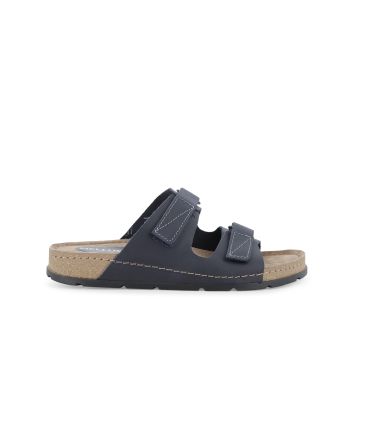 Ciabatta uomo in camoscio nabuk blu u17159q