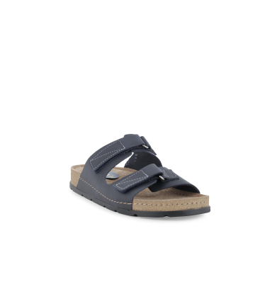 Ciabatta uomo in camoscio nabuk blu u17159q