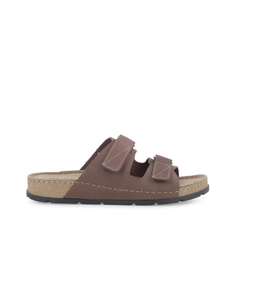 Ciabatta uomo in camoscio nabuk moro u17159q