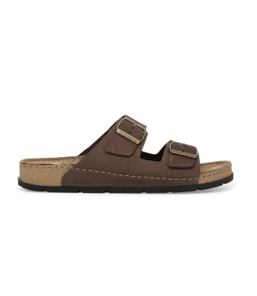 Ciabatta uomo in camoscio marrone u17160q