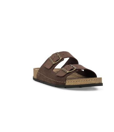 Ciabatta uomo in camoscio marrone u17160q