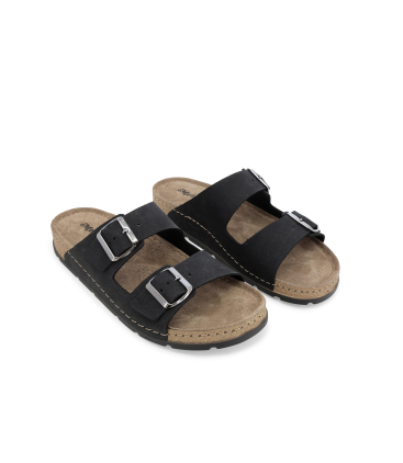 Ciabatta uomo in camoscio nero u17160q