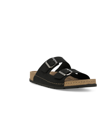 Ciabatta uomo in camoscio nero u17160q