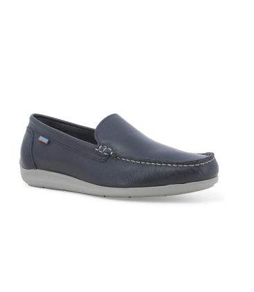 Mocassino slip-on uomo in pelle blu navy u18030q