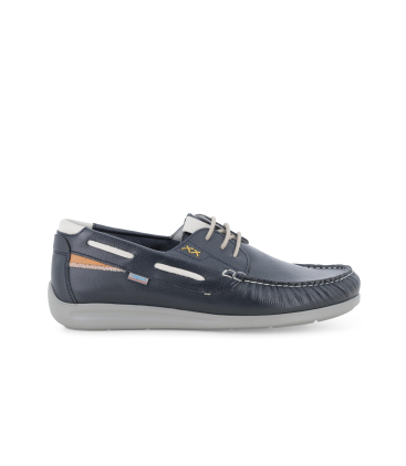 Mocassino con lacci uomo in pelle blu navy u18070