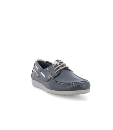 Mocassino con lacci uomo in pelle blu navy u18070