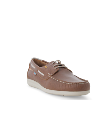 Mocassino con lacci uomo in pelle color cuoio u18070