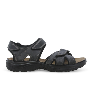 Sandalo uomo con velcro regolabile in tessuto nero u55221q