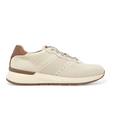Sneaker uomo in tessuto knit beige traspirante u55379q