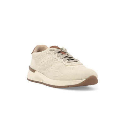 Sneaker uomo in tessuto knit beige traspirante u55379q