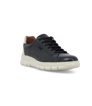 Sneakers uomo allacciata in pelle blu navy u55382q
