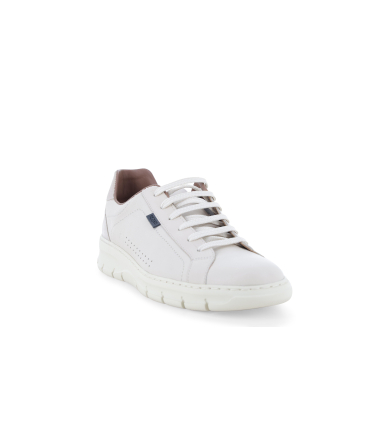 Sneakers uomo allacciata in pelle bianco u55382q