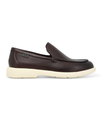 Mocassino slip-on uomo in pelle marrone martellata u55384q