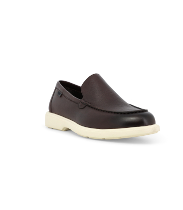 Mocassino slip-on uomo in pelle marrone martellata u55384q