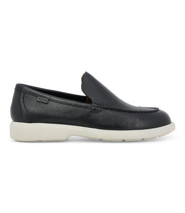 Mocassino slip-on uomo in pelle nera martellata u55384q