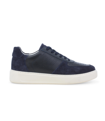 Sneaker casual blu navy in pelle e camoscio u56037q
