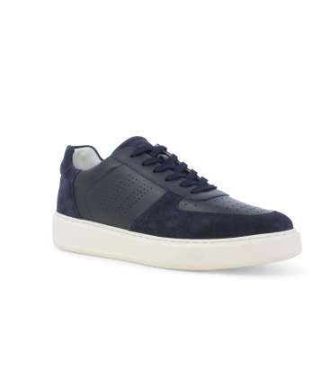Sneaker casual blu navy in pelle e camoscio u56037q