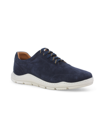 Sneaker in camoscio blu navy con lacci a contrasto u56051q