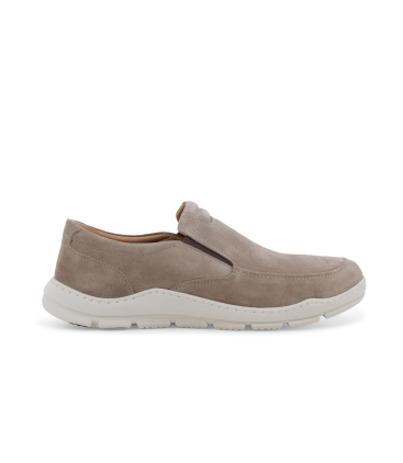 Sneakers slip-on in camoscio tortora chiaro u56069