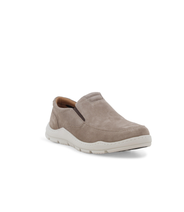 Sneakers slip-on in camoscio tortora chiaro u56069