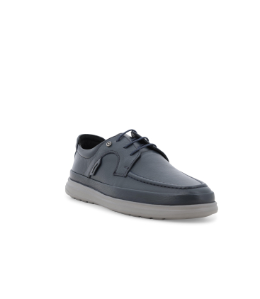 Scarpa casual uomo in pelle blu navy stile derby u56070