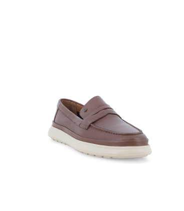 Mocassino casual uomo in pelle blu navy u56071