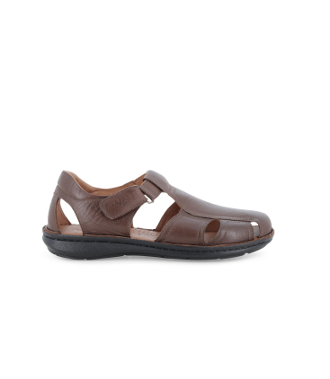 Sandalo uomo in pelle marrone u75132q