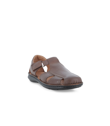 Sandalo uomo in pelle marrone u75132q