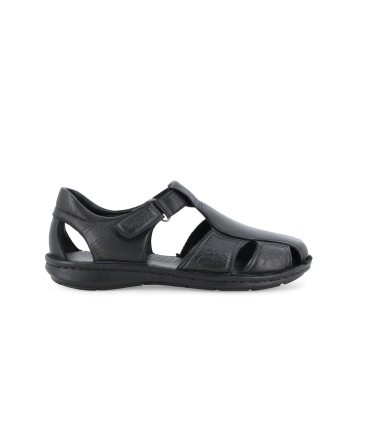 Sandalo uomo in pelle nero u75132q