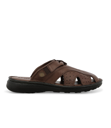 Ciabatta uomo in pelle marrone u75138q