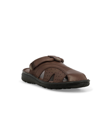 Ciabatta uomo in pelle marrone u75138q