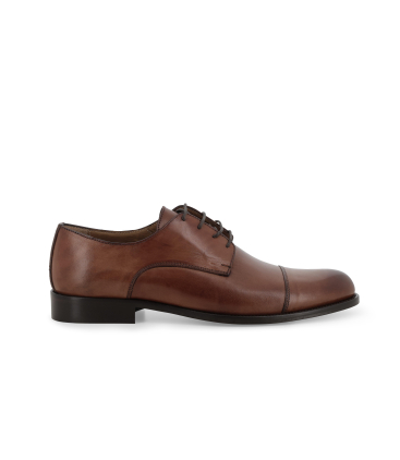 Scarpa derby cap toe in pelle cuoio anticato eleganza business casual