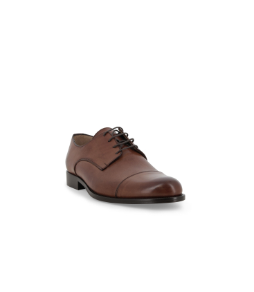 Scarpa derby cap toe in pelle cuoio anticato eleganza business casual