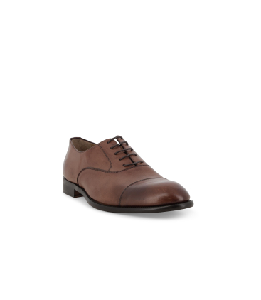 Scarpa oxford cap toe in pelle marrone cognac u90619