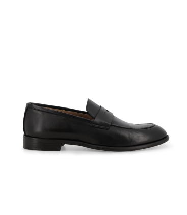Mocassino penny loafer classico in pelle nera