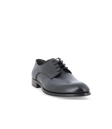 Scarpa uomo stringata liscia in pelle nappato nero u90629