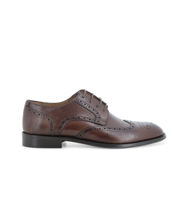 Scarpa elegante francesina stringata tipo brogue in pelle marrone u90633