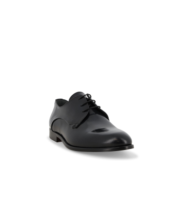 Scarpa derby elegante in pelle nera spazzolata u90882