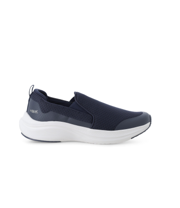 Mocassino slip-on uomo in tessuto elastico blu u93405