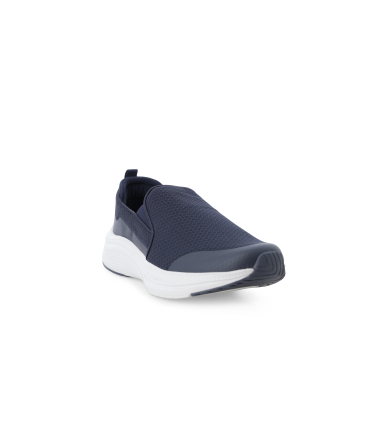 Mocassino slip-on uomo in tessuto elastico blu u93405