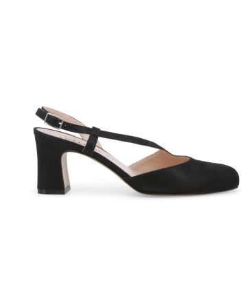 Décolleté donna in camoscio nero x517q