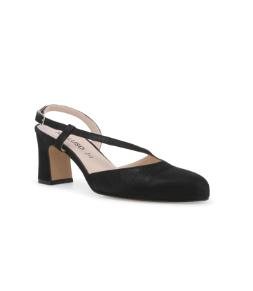 Décolleté donna in camoscio nero x517q