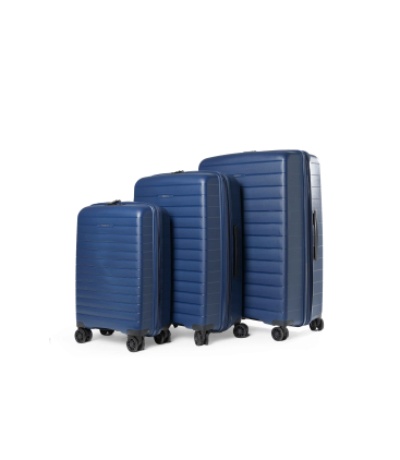 Set completo valigie 3 pezzi in policarbonato blu navy pm010