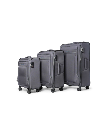 Set completo valigie 3 pezzi in tessuto grigio pm103